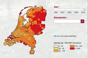 De provincies Drenthe, Gelderland en Overijssel staan aan kop wat betreft het aantal erythema migrant meldingen.