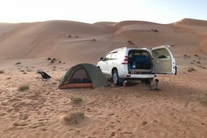 Een droom gaat in vervulling: kamperen in de woestijn van de Wahabi Sands.
