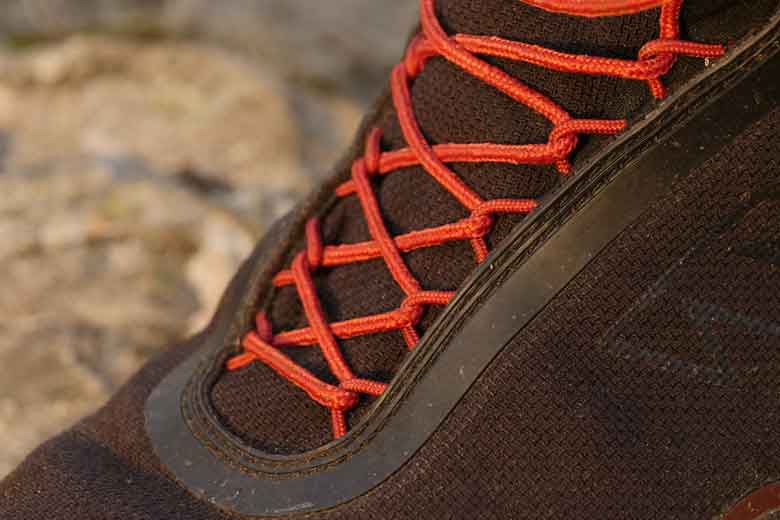 By lacing eyes on the instep are nylon tabs; Just as solid as steel.