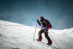 Met de The North Face Steep Series houd je ook met een klimgordel en rugzak volledige bewegingsvrijheid.
