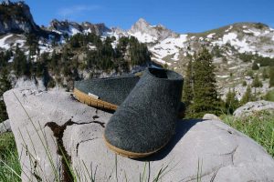 The Glerups Slip-on slipper is nice for colder days in and around the hut.
