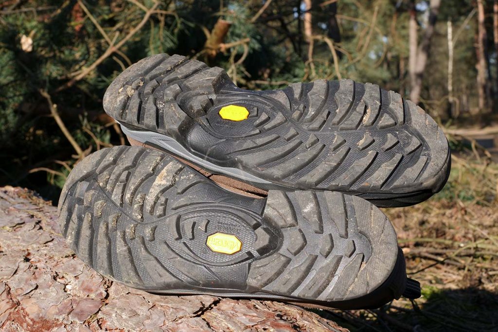 The Vibram Redster outsole with Megagrip compoundoffers excellent traction.