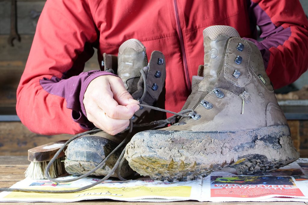 Remove the laces before cleaning.