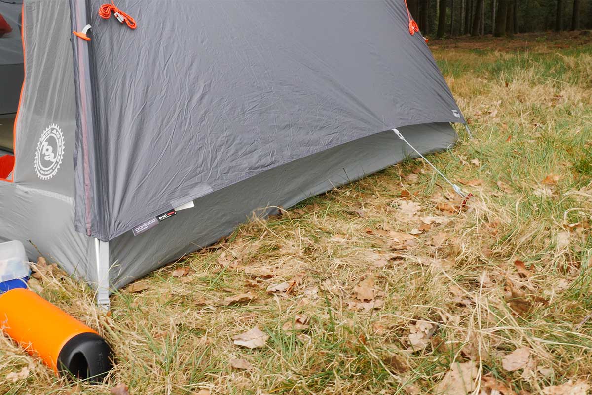 The outer tent does not run down to the ground enhancing ventilation.