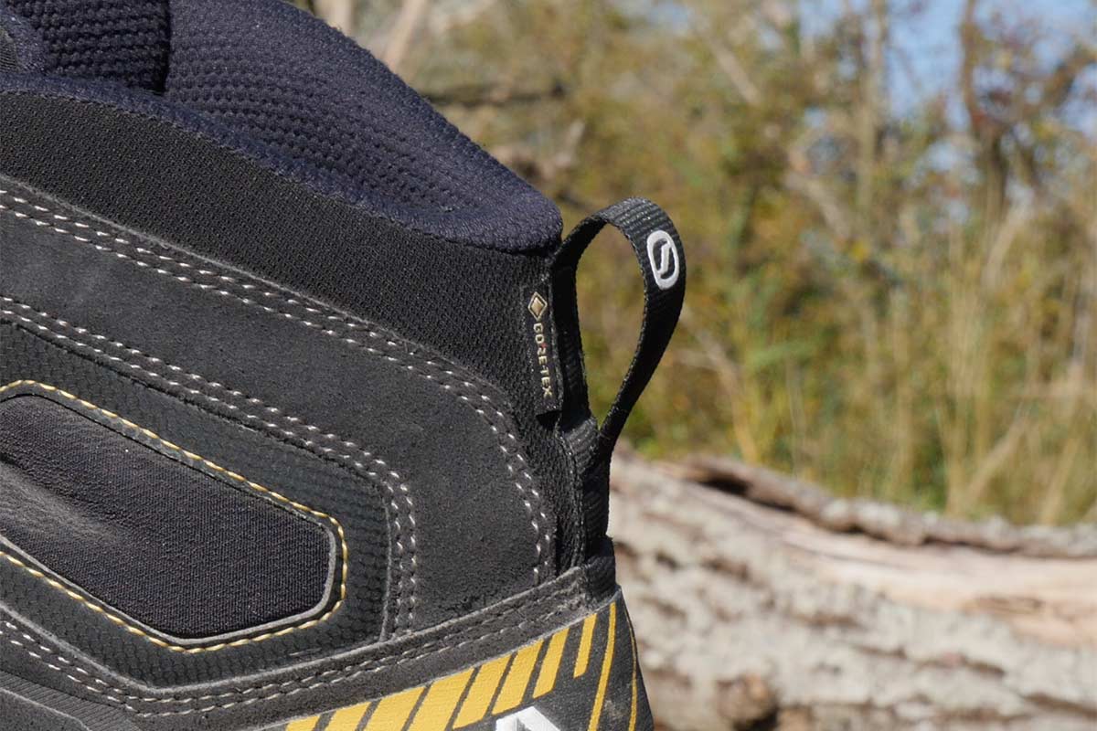 A large pull loop is sometimes useful to put on hiking boots.