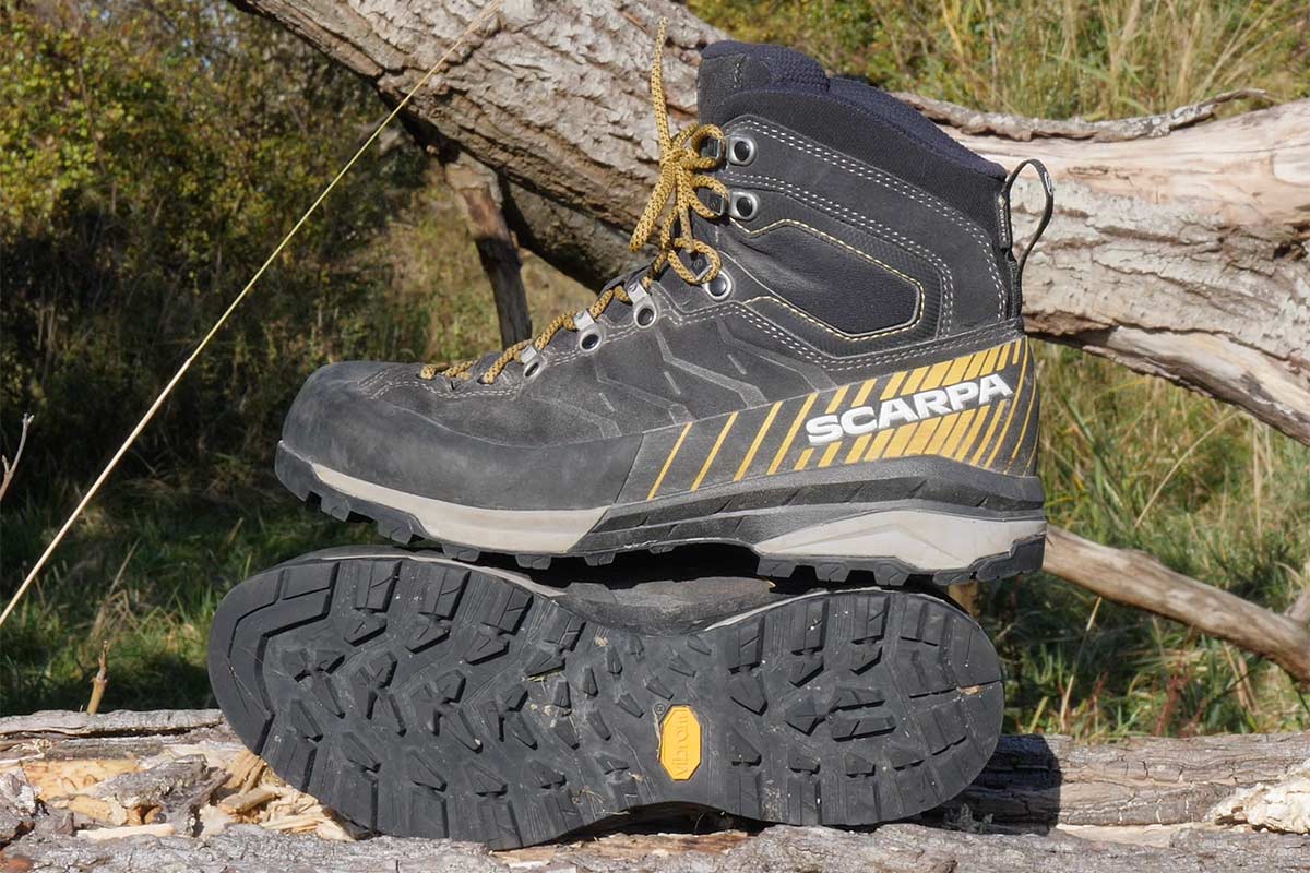 The Scarpa Mescalito TRK GTX hiking boot has solid rubber protection all around.